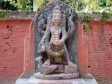 37 Kathmandu Gokarna Mahadev Temple Statue Of Bearded Brahma With Only Three Heads